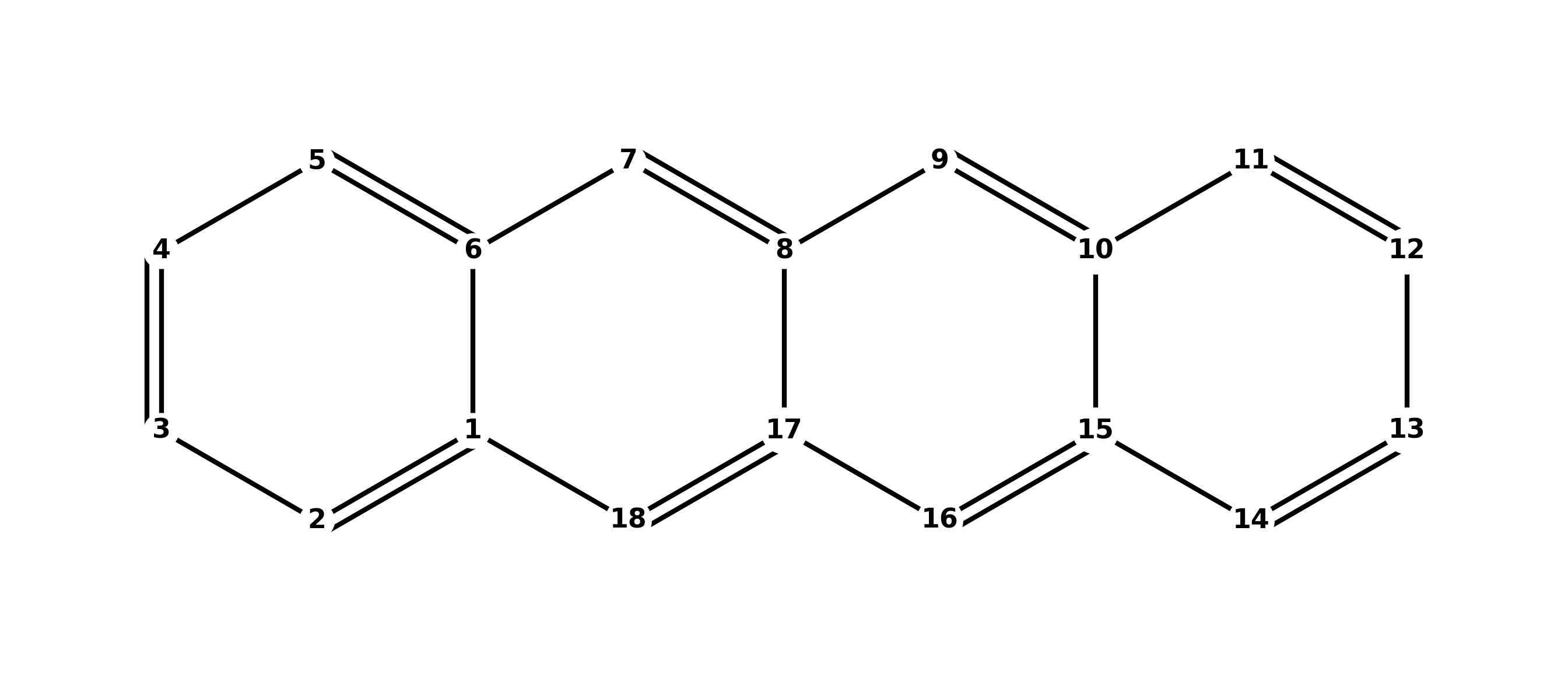 Molekula tetracénu.